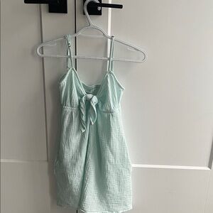 o’neill teal/mint green linen tie-front cover-up dress – size small